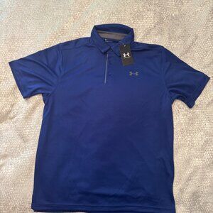 Under Armour. Men's UA Tech Polo. Size Large Royal Blue NWT